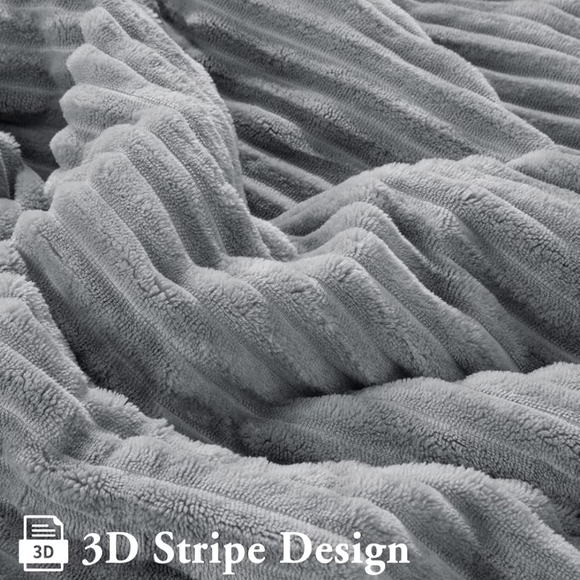 Gray Sherpa Fleece Blanket - Picture 6 of 8